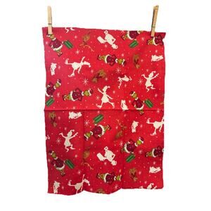 Robert Kaufman Red Starry Night Grinch Cotton Fabric 18”x14” Dr Seuss Christmas